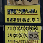 萬来亭 - 駐車場の番号案内