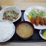 Oo mura - この日の定食は「カキフライ＆もつ煮込み」(14.07.27)