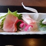 赤沢温泉ホテル - 季節の鮮魚４種盛り。