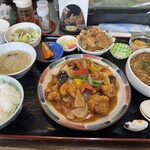 中国料理 頤和園 - 酢豚　デザートが2種