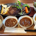角車 - ランチ　ダブルハンバーグ(デミグラスソース✕2)