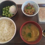 すき家 - 料理写真:朝牛まぜのっけ定食ごはんミニ370円(2025.3.10)