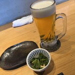 焼鳥 一灯 - 生ビールとお通し