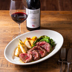 北海道産 亜麻仁の恵み牛サーロイン ビステッカ 季節野菜添え