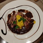 ビストロ インコントロ - ディナー　季節のお料理
鴨胸肉のポワレ　宮崎県金柑と蜂蜜のソース　
旬の食材を使った季節のメイン料理