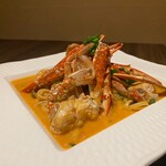 ビストロ インコントロ - 渡り蟹と宮崎県産ほうれん草のトマトクリーム　リングイネ