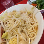 ラーメン二郎 - ラーメン半分＋青ネギショウガ半分