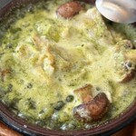 ピッツェリア カンテラ - つぶ貝のジェノベーゼバダー　お皿小さいけどつぶ貝やわらかくてめちゃおいしかった
      