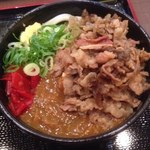 たも屋 - カレーうどん+肉盛り（裏メニュー）