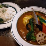 Rojiura Curry SAMURAI. - チキンと野菜(ライスS)+サクさくブロッコリー(1805円)