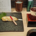 鮨 銀座おのでら 息子 - 銀鱈西京焼き ＆ 寳剱 純米 超辛口