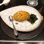 292920792 - タラバ蟹入りマカオ式鮑グラタン　カレー・ココナッツ風味
