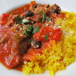 イタリアンレストラン　Obsounds - ランチ；仔羊肉と夏野菜のトマト煮込みとターメリックライス