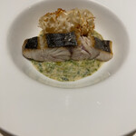マッシュルーム - サワラのポワレ 青海苔ソース