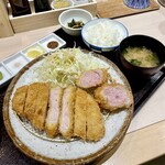 とんかつ 知青 - 料理写真:上ロースかつと上ヒレかつ御膳