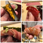 味あら井 - 雲丹＆アオリイカ、マグロ漬け、大トロ、トロ