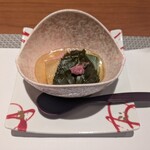 宿中屋 - 夕食(穴子の道明寺蒸し)