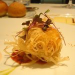 オーグードゥジュール ヌーヴェルエール - ラングスティーヌ、豚足、安納芋によるクルスティアン、ラヴィゴットのピュレと共に。