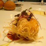 オーグードゥジュール ヌーヴェルエール - ラングスティーヌ、豚足、安納芋によるクルスティアン、ラヴィゴットのピュレと共に。