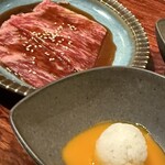 Tachikawa NIKUAZABU - サーロイン焼きすき（1切）660円。