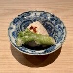 293033348 - ふぐ白子の塩焼き たらの芽の天ぷら 土佐酢