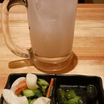 個室居酒屋 大宮庵 - お通しと飲み物