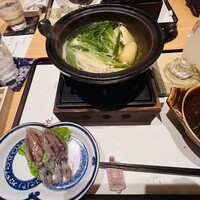 割烹きらく - 鍋　蛍烏賊はしゃぶしゃぶにしていただきます