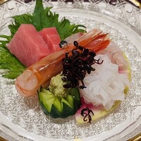 割烹きらく - 造り　本鮪・甘海老・水タコ・シマアジ