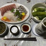 おさしみの店 魚七 - 刺し盛りとお新香を摘みに晩酌