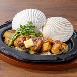 北海道産ホタテと野菜の鉄板焼き