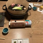 鴨ときどき馬 - 鴨の葱焼き　１度目は、焼いてくれ、二回目からは自分でやきました。