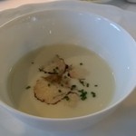 サバティーニ・ディ・フィレンツェ - 【H26.6.28】サマートリュフとコンソメゼリーを浮かべた冷たいポテトのスープ“ヴィシソワーズ”。