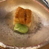 山玄茶 - 雲丹豆腐　空豆