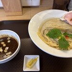 めん処 きよ洲 - 貝汁昆布水の芳醇つけ麺1200円税込いわぎんアプリで大盛り無料