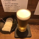 麹町いづみや しろ - あがりビール ・柚子だいこん 