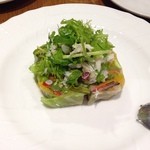 ラ・リラッサ - ズワイガニとホタテ　いろいろ野菜のテリーヌ　冷たいバーニャカウダソース