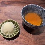 宮川豚衛門 - 柚子シャーベット　　ルイボス茶