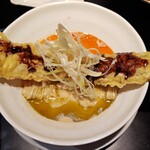 ワタリガラス - 担々麺。穴子天ぷらが大きすぎる！