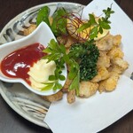 小皿料理創作居酒屋 よりどころおかえり - 鶏のひざ軟骨スパイシー唐揚げ♡最近毎回頼んでます！味付けも揚げ具合もバッチリ！