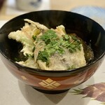 うを徳 - 秋田の蕗のとう・福岡八女博多茄子と福島小名浜の目光の揚げ出し　悶絶しまくり。