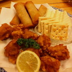 十字路 - コース料理　春巻・鶏の竜田揚げ・クラッカー