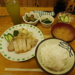 もがみがわ - ポークソテー定食？　￥500-