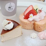 NOA COFFEE - 【2025.04】桜バスクチーズケーキ(税込680円)、桜ロール(税込700円)