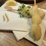 野乃鳥 梅味堂 - 抹茶塩とよく合う白子のてんぷら