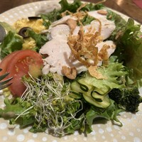 サクレフルール 日本橋 - もりもり！サラダチキンや卵が乗った山盛りサラダー