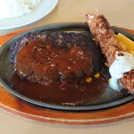 ジョイフル - デミグラスハンバーグ＆有頭えびフライ(1,175yen)