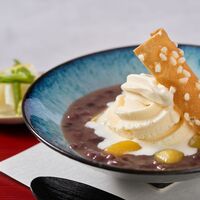 クリームぜんざい（緑茶付き）