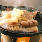 Ceramic plate grilled squid