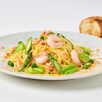 桜海老と春野菜の アーリオオーリオ スパゲッティーニ