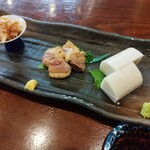 手打ち蕎麦 太古福 - 3種盛り。鴨たたき旨し！
